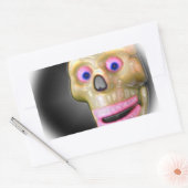 Grinsen Spooky Color Skull Halloween Rechteckiger Aufkleber (Umschlag)