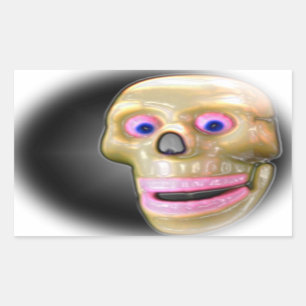 Grinsen Spooky Color Skull Halloween Rechteckiger Aufkleber