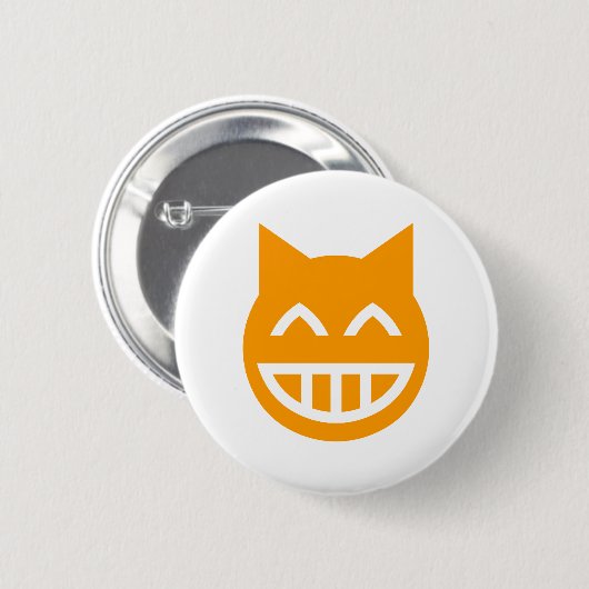 Grinsen von Emoji Katze Button (Vorne & Hinten)