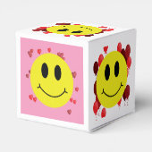 Grinsen von Gesichtern mit Roten Herzblasen Geschenkschachtel (Rückseite)