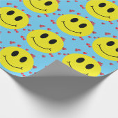 Grinsen von Gesichtern mit roten Herzen Geschenkpapier (Ecke)