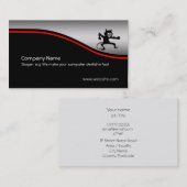 Grinsen von Gremlin Kobold, roter Swoosh, Visitenkarte (Vorne/Hinten)