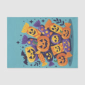 Grinsen von Jack-O' Lanterns Spooky Candy Hallowee Seidenpapier (Vorderseite)