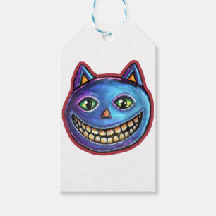 Grinsende Blaue Katze Vintage Halloweenies Geschenkanhänger