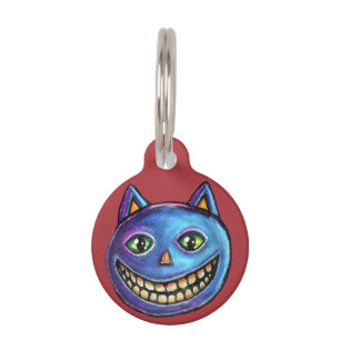 Grinsende Blaue Katze Vintage Halloweenies Haustiermarke