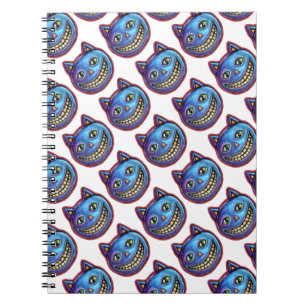 Grinsende Blaue Katze Vintage Halloweenies Notizblock