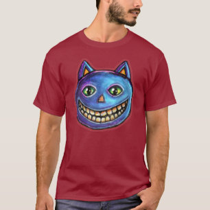 Grinsende Blaue Katze Vintage Halloweenies T-Shirt