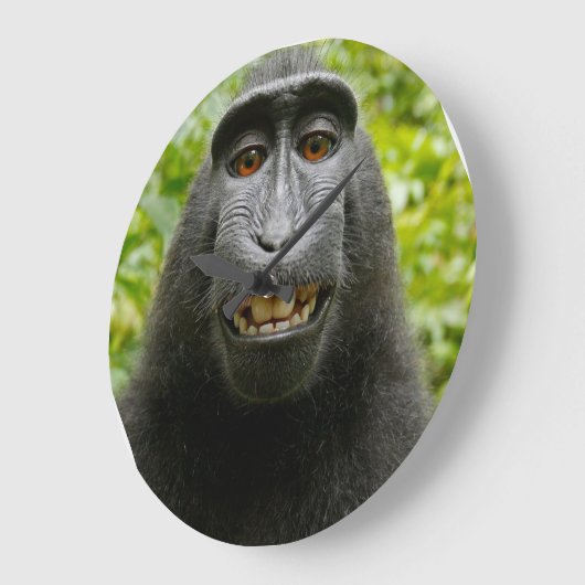 Grinsender Affe Große Wanduhr (Winkel)