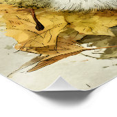 Grinsender Corgi Herbstfreude Poster (Ecke)