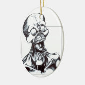 Grinsender Ghoul Keramik Ornament (Links)
