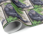 grinsender Schimpanse Geschenkpapier (Rolleneckpunkt)