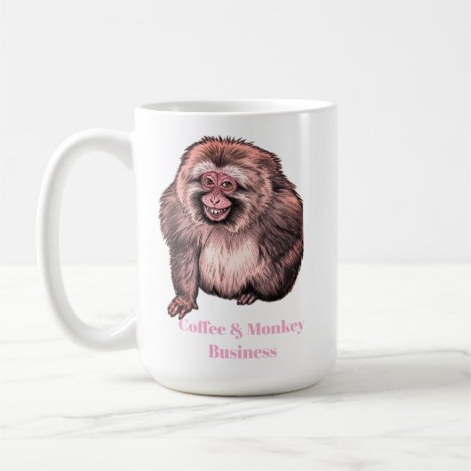 Grinsendes Affen-Mug - Anpassbar Kaffeetasse (Links)