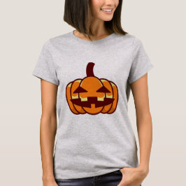 Grinsendes einfaches Jack-O'-Lantern-Gesicht Orang T-Shirt