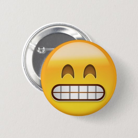 Grinsendes Gesicht mit lächelnden Augen Emoji Button (Vorne & Hinten)