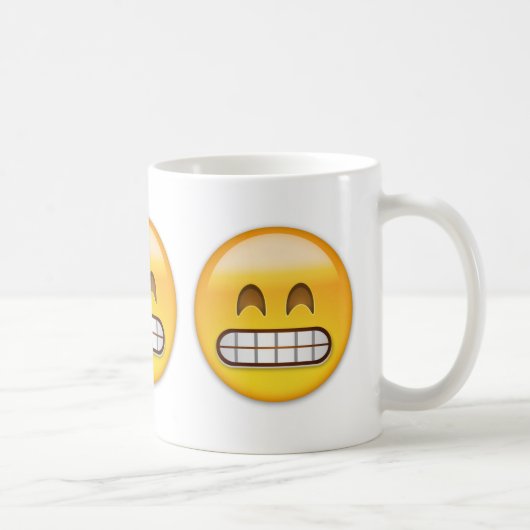 Grinsendes Gesicht mit lächelnden Augen Emoji Kaffeetasse (Rechts)