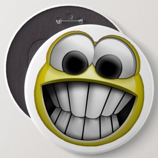 Grinsendes glückliches Gesicht Button (Vorne & Hinten)