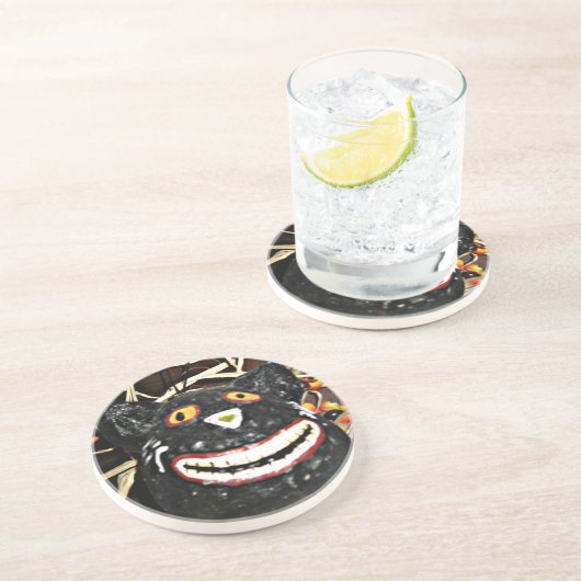 Grinsenkatze Sandstein Untersetzer (Seite)