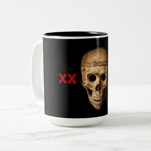 Grinskopf Zweifarbige Tasse (Vorderseite Links)