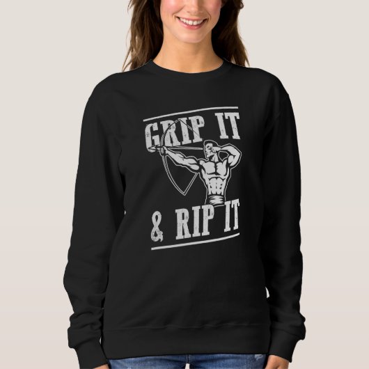 Grip It And Rip It Distressed Style Archery Life Sweatshirt (Vorderseite)