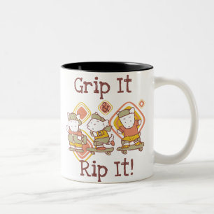 Grip It und Rip It Skateboarding Zweifarbige Tasse