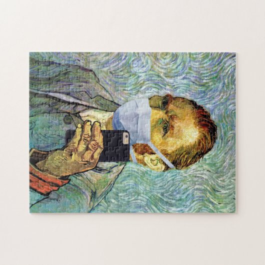 Grippe Saison Van Gogh Selbstportrait mit Maske Se Puzzle (Horizontal)