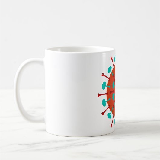 Grippe-Virus-Tasse Kaffeetasse (Links)
