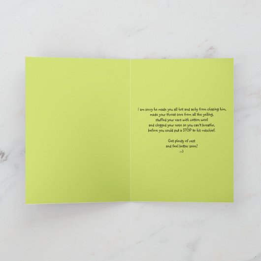 Grippe wird gut gefangen Bug in Medicinal Cups Karte (Innenseite)