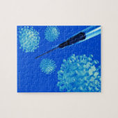 Grippeimpfstoff, konzeptionelle Computergrafik. Puzzle (Horizontal)