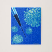 Grippeimpfstoff, konzeptionelle Computergrafik. Puzzle (Vertikal)