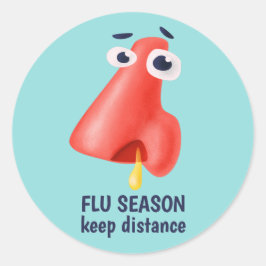 Grippesaison Behalt Distance Runny Nose Health Spa Runder Aufkleber