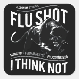 Grippeschuss nicht denken - quadratischer aufkleber