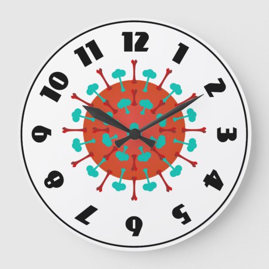 Grippevirusuhr Große Wanduhr (Vorderseite)