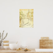Gris - Eine Straße in Montmartre Poster (Küche)