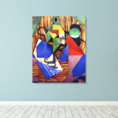 Gris - Flasche aus Rum und Zeitung Leinwanddruck (Insitu (Holzboden))