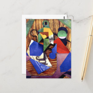 Gris - Flasche aus Rum und Zeitung Postkarte