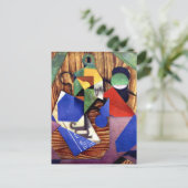 Gris - Flasche aus Rum und Zeitung Postkarte (Stehend Vorderseite)