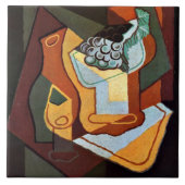 Gris - Flasche, Weinglas und Obst Fliese (Vorderseite)