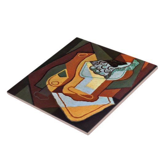 Gris - Flasche, Weinglas und Obst Fliese (Seite)