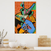 Gris - Foto von Violine und Karton Poster (Küche)