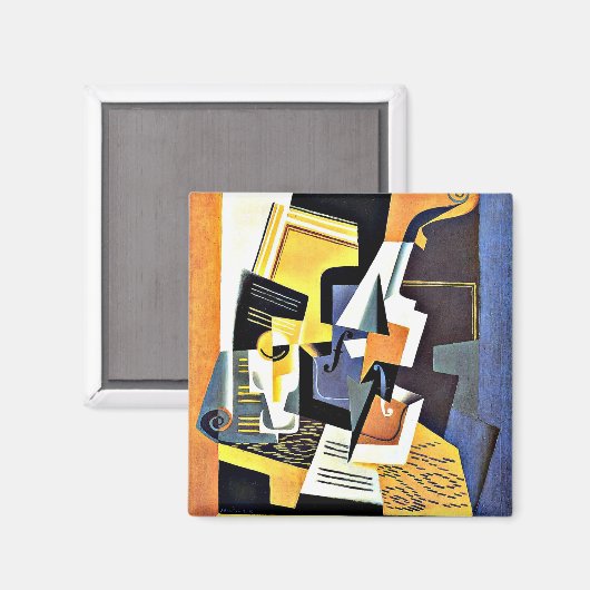 Gris - Geige und Glas Magnet (Vorderseite/Rückseite)