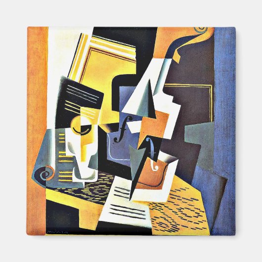 Gris - Geige und Glas Magnet (Vorne)