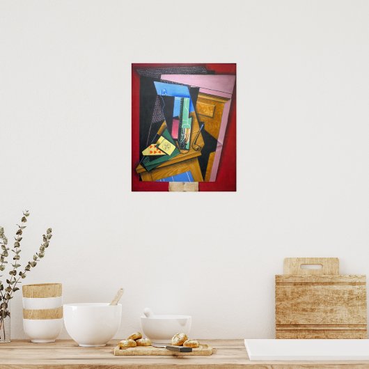 Gris - Stillleben mit einem Gedicht Poster (Küche)