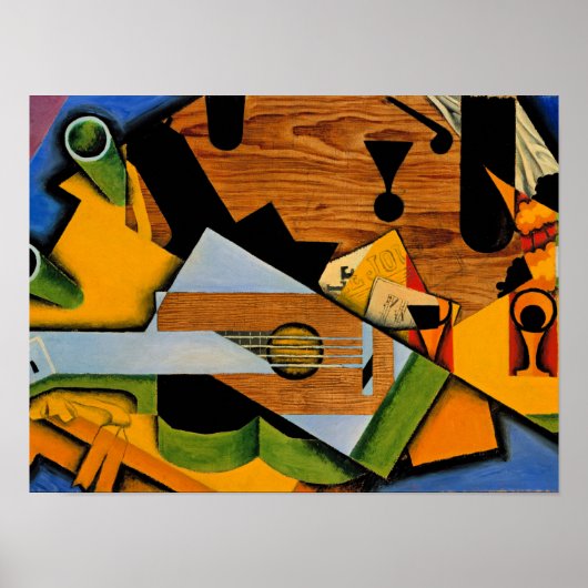 Gris - Stillleben mit Gitarre Poster (Vorne)