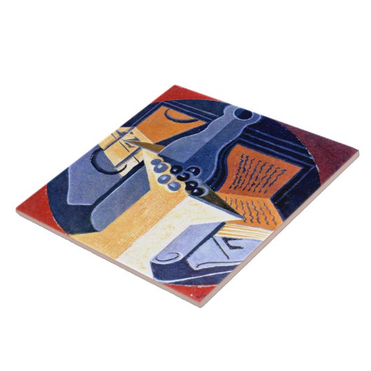 Gris - Trauben, Karaffe und Buch Fliese (Seite)