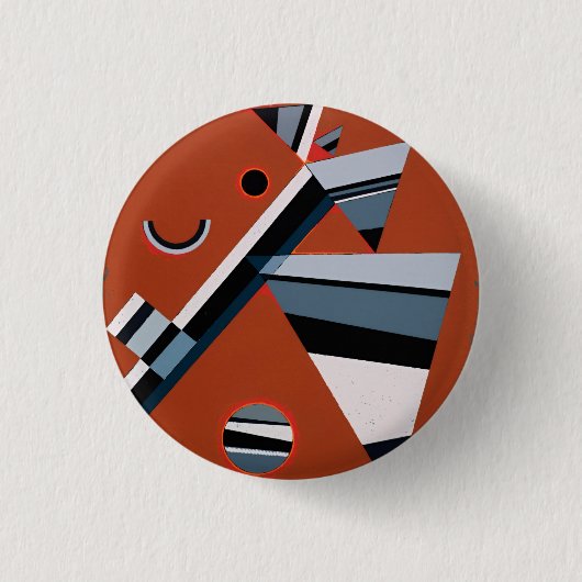 Gris von Kandinsky Abstrakte Malerei Moderne Kunst Button (Vorderseite)