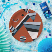 Gris von Kandinsky Abstrakte Malerei Moderne Kunst Pappteller (Party)