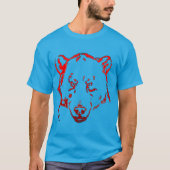 Grisly Bear Face Kontur Wild Animal Unisex T-Shirt (Vorderseite)