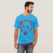 Grisly Bear Face Kontur Wild Animal Unisex T-Shirt (Vorne ganz)