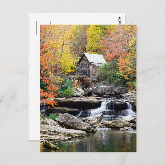 Grist Mill Glade Creek West Virginia Wasserfall, Postkarte (Vorne/Hinten)