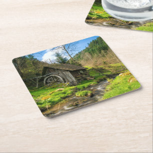 Grist Mill im Schwarzwald Rechteckiger Pappuntersetzer